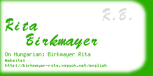 rita birkmayer business card